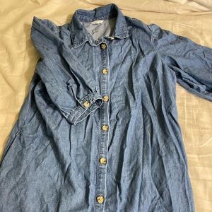 Denim Dress with puff sleeves